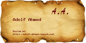 Adolf Ahmed névjegykártya